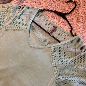 Blue green casual top